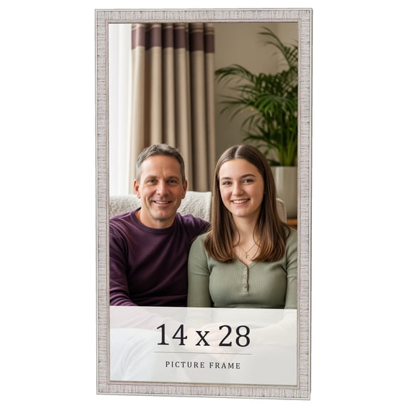 14x28 Frame White Real Wood Picture Frame Width 0.75 inches | Interior Frame Depth 0.5 inches |