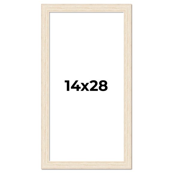 14x28 Frame White Real Wood Picture Frame Width 1.5 inches | Interior Frame Depth 0.5 inches | Barn