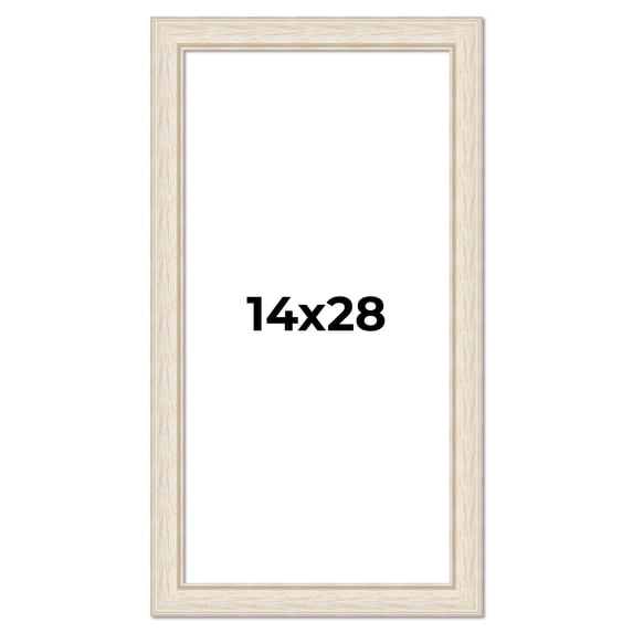 14x28 Frame White Real Wood Picture Frame Width 1.75 inches | Interior Frame Depth 0.5 inches |