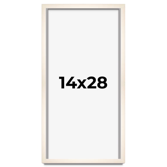14x28 Frame White Wheat Solid Wood Picture Frame | Moulding Width 0.75 Inches | Interior Depth 0.5