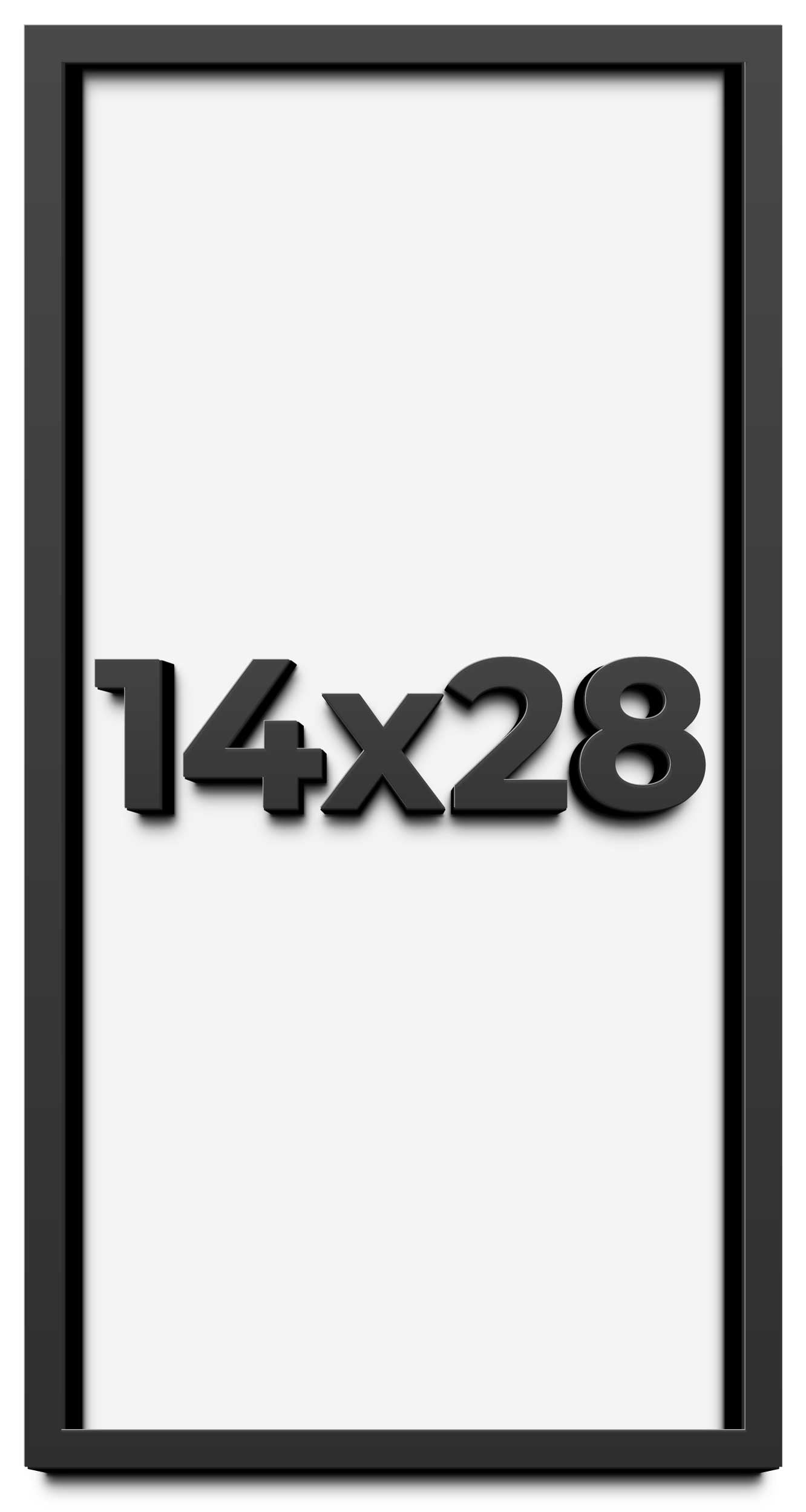 14x28 Shadow Box Frame Black | 2 Inches Deep Real Wood Contemporary ...