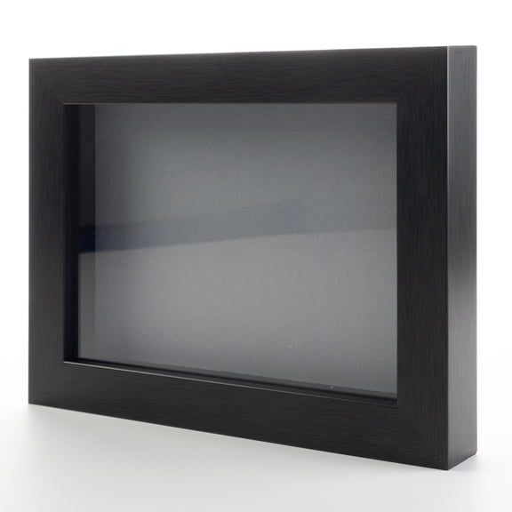 14x28 Shadow Box Frame Gray Stained Real Wood with a Grey Acid-Free Backing | 3/4" of Usuable Depth