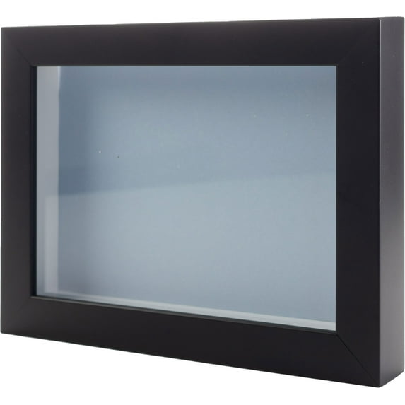 14x28 Shadow Box Frame Painted Black Real Wood with a Blue Acid-Free Backing | 3/4" of Usuable