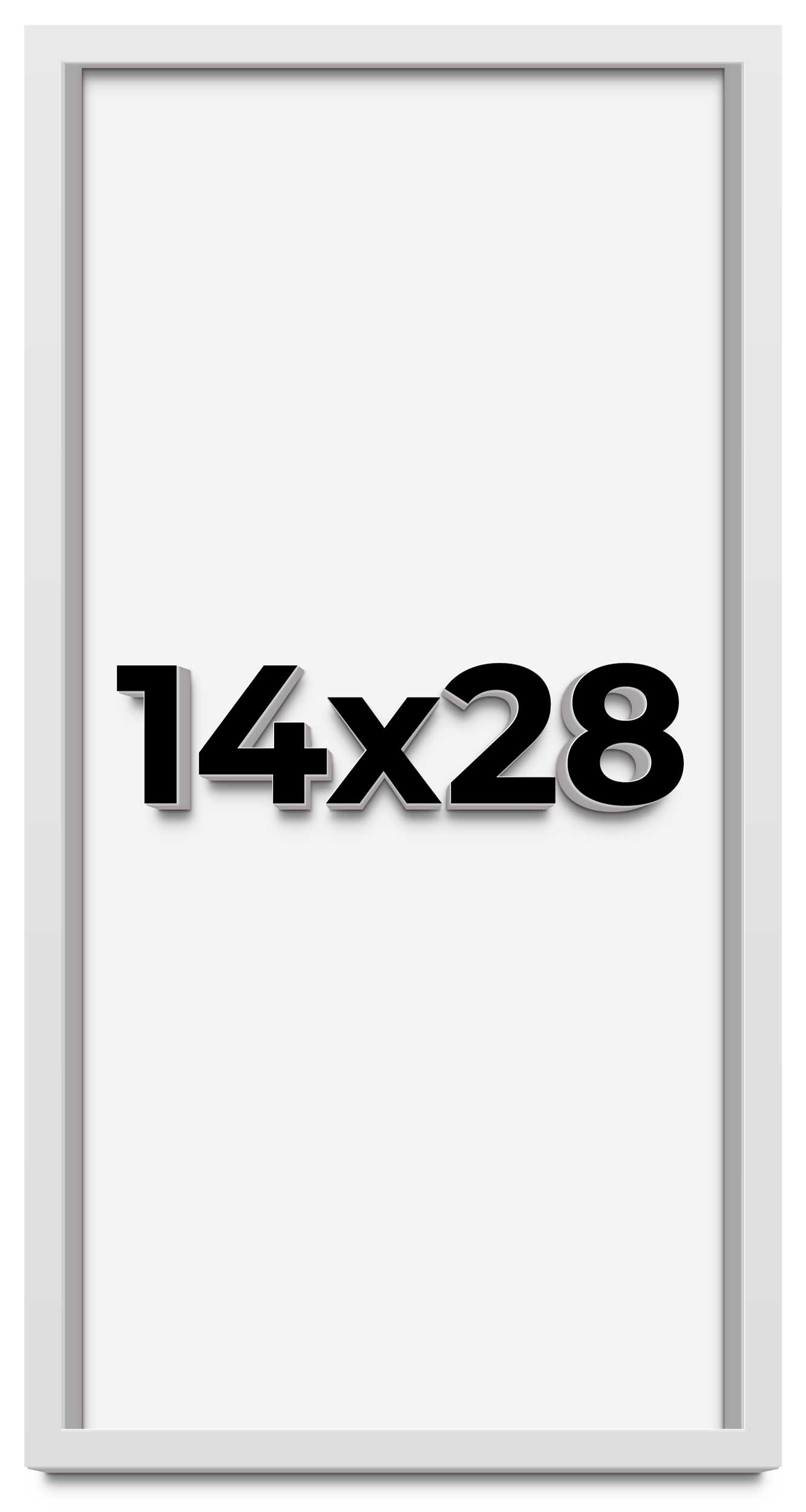14x28 Shadow Box Frame White | 1 Inches Deep Real Wood Contemporary ...