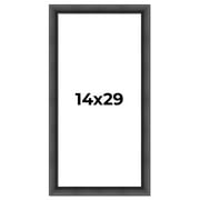 14x29 - 14 x 29 Contemporary Black Solid Wood Frame with UV Framers Acrylic & Foam Board Backing -
