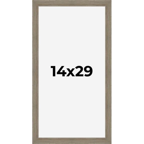 14x29 Frame Gray Barnwood Rustic Solid Wood Picture Frame | 1.5 Inch Moulding Width | Includes UV
