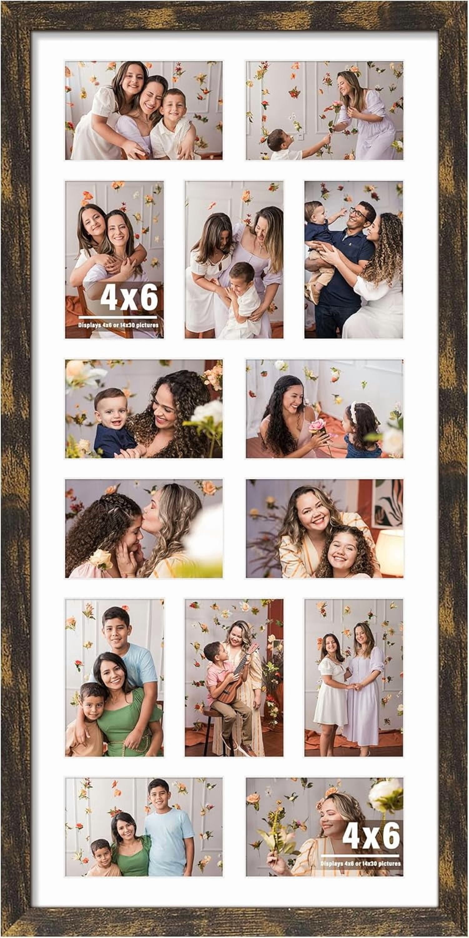 14x30 Collage Frame For 14 4x6 Photos Brown - Walmart.com