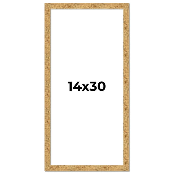 14x30 Frame Beige Real Wood Picture Frame Width 1.25 inches | Interior Frame Depth 0.5 inches |