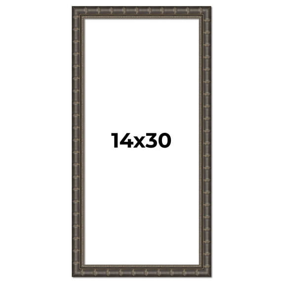 14x30 Frame Black Bamboo Solid Wood Picture Frame Width 1.5 Inches | Interior Frame Depth 0.5