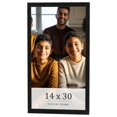 thumbnail image 1 of 14x30 Frame Black Charcoal Grey Wood Textured Picture Frame | 0.75 Inch Moulding Width | Gunmetal, 1 of 8