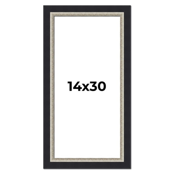 14x30 Frame Black Real Wood Picture Frame Width 2.25 Inches | Interior Frame Depth 0.5 Inches |