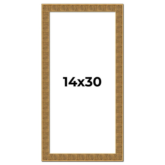14x30 Frame Black and Gold Distressed Solid Wood Sonoma Picture Frame | 1.625 Inch Moulding Width |