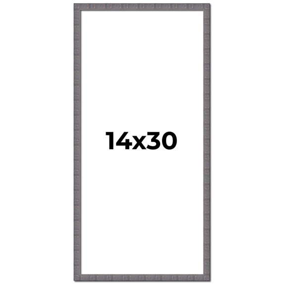 14x30 Frame Blue Kingsley Pewter Solid Wood Picture Frame Width 0.75 Inches |Interior Depth 0.5