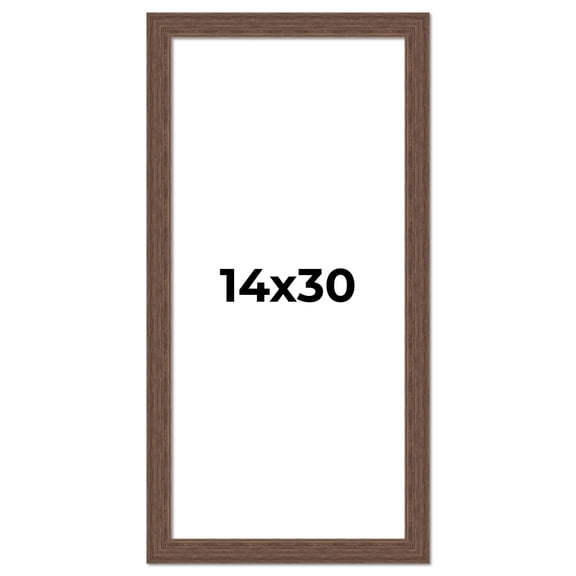14x30 Frame Brown Distressed Barnwood Picture Frame | Rustic Farmhouse Photo Frame Includes UV