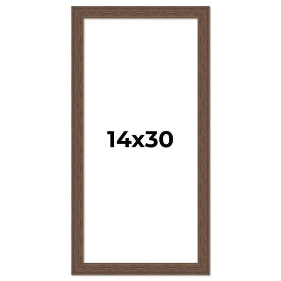 14x30 Frame Brown Farmhouse Solid Wood Picture Frame Width 1.5 Inches | Interior Frame Depth 0.5