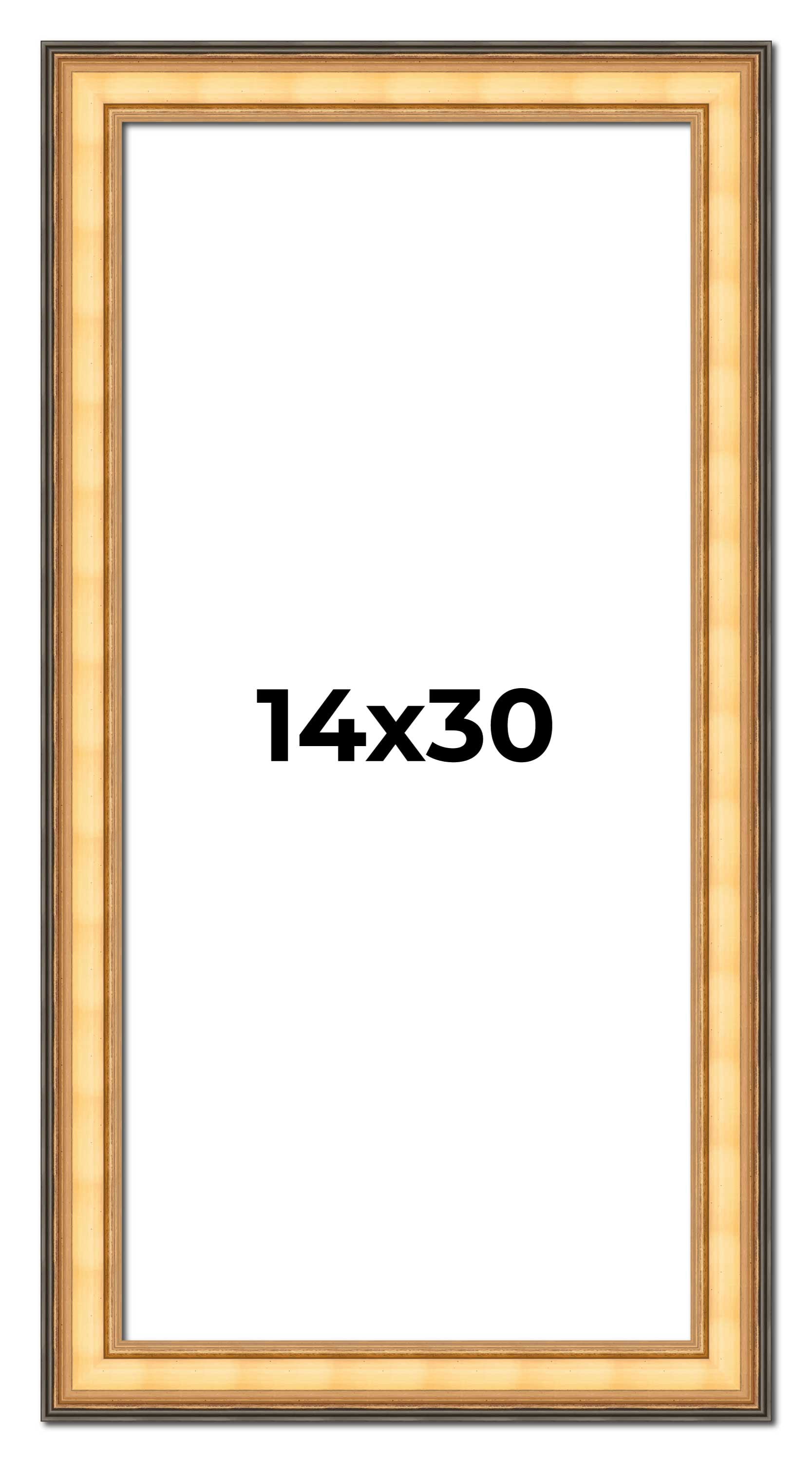 14x30 Frame Gold Plein Aire Solid Wood Picture Frame Width 2 Inches ...