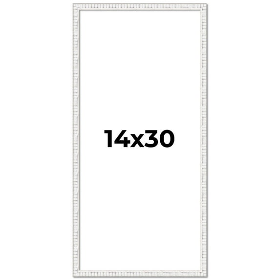 14x30 Frame White Real Wood Picture Frame Width 0.75 inches | Interior Frame Depth 0.5 inches |
