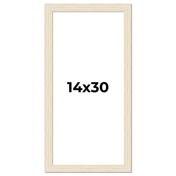 14x30 Frame White Real Wood Picture Frame Width 1.5 inches | Interior Frame Depth 0.5 inches | Barn