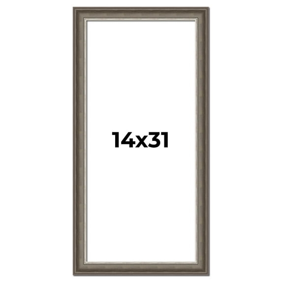 14x31 Frame Brown Solid Wood Picture Frame | 1.75 Inch Moulding Width | Austin Frame Complete with
