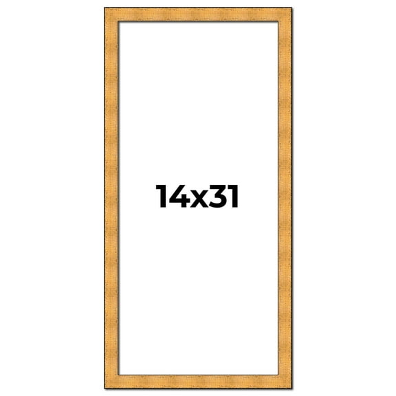 14x31 Frame Gold Rustic Solid Wood Picture Frame | 1.25 Inch Wide Moulding | Rustique Gold