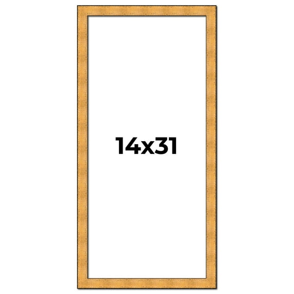 14x31 Frame Gold Rustic Solid Wood Picture Frame | 1.25 Inch Wide Moulding | Rustique Gold