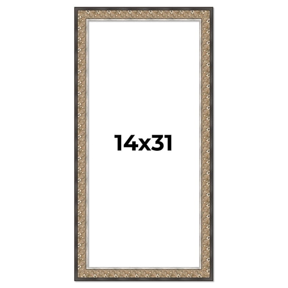 14x31 Frame Silver Real Wood Picture Frame Width 1.75 Inches | Interior Frame Depth 0.5 Inches |