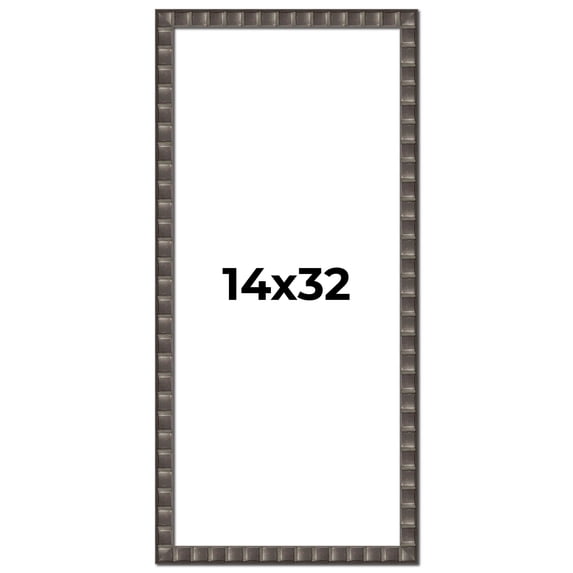 14x32 Frame Black Brown Chestnut Mosaic Solid Wood Picture Frame | 1.125 Inch Moulding Width |