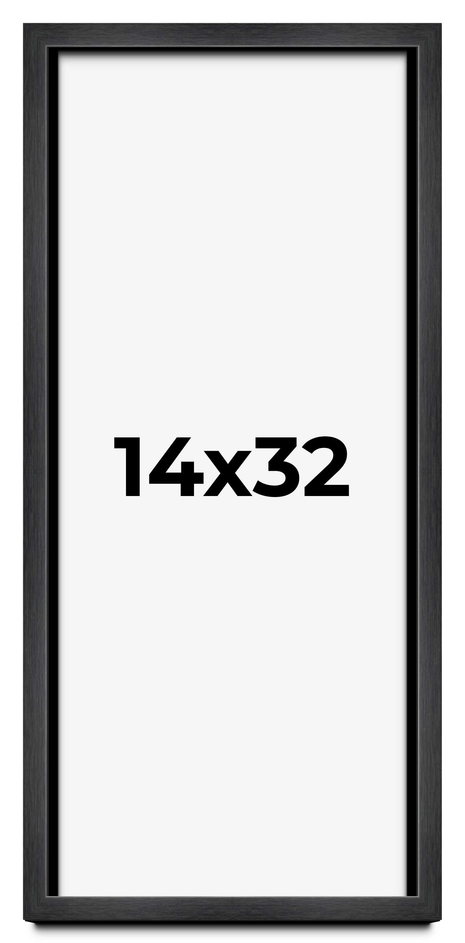 14x32 Frame Black Charcoal Grey Wood Textured Picture Frame | 0.75 Inch ...