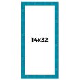 thumbnail image 1 of 14x32 Frame Blue Teal Burl Wood Picture Frame | 1.75 Inch Moulding Width | Interior Frame Depth 0.5, 1 of 8