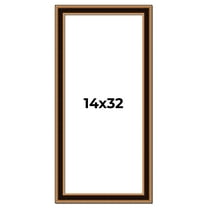 14x32 Frame Gold Brown Plein Air Vintage Solid Wood Picture Frame | 1.75 Inches Moulding Width |