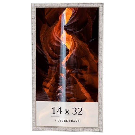 14x32 Frame White Real Wood Picture Frame Width 0.75 inches | Interior Frame Depth 0.5 inches |