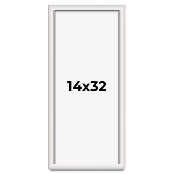 14x32 Shadow Box Silver Brushed Striped Display Frame | 1.625 Inches Deep | 1 Inch Moulding Width |