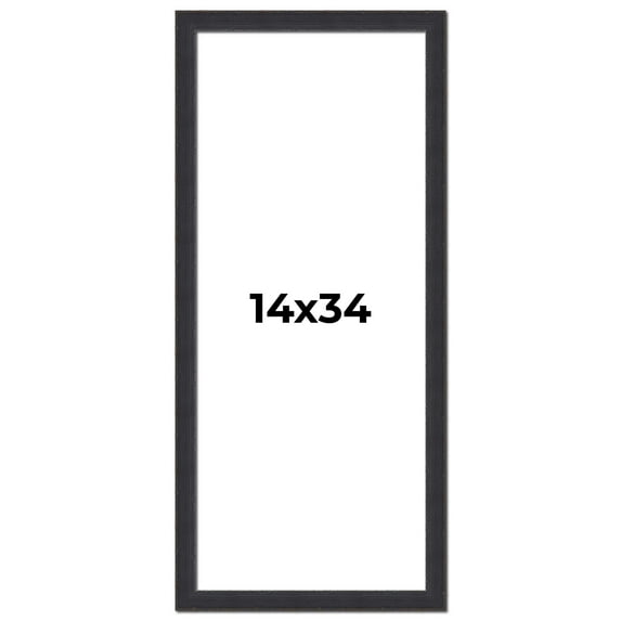 14x34 Frame Black Real Wood Picture Frame Width 1.25 Inches | Interior Frame Depth 0.5 Inches |