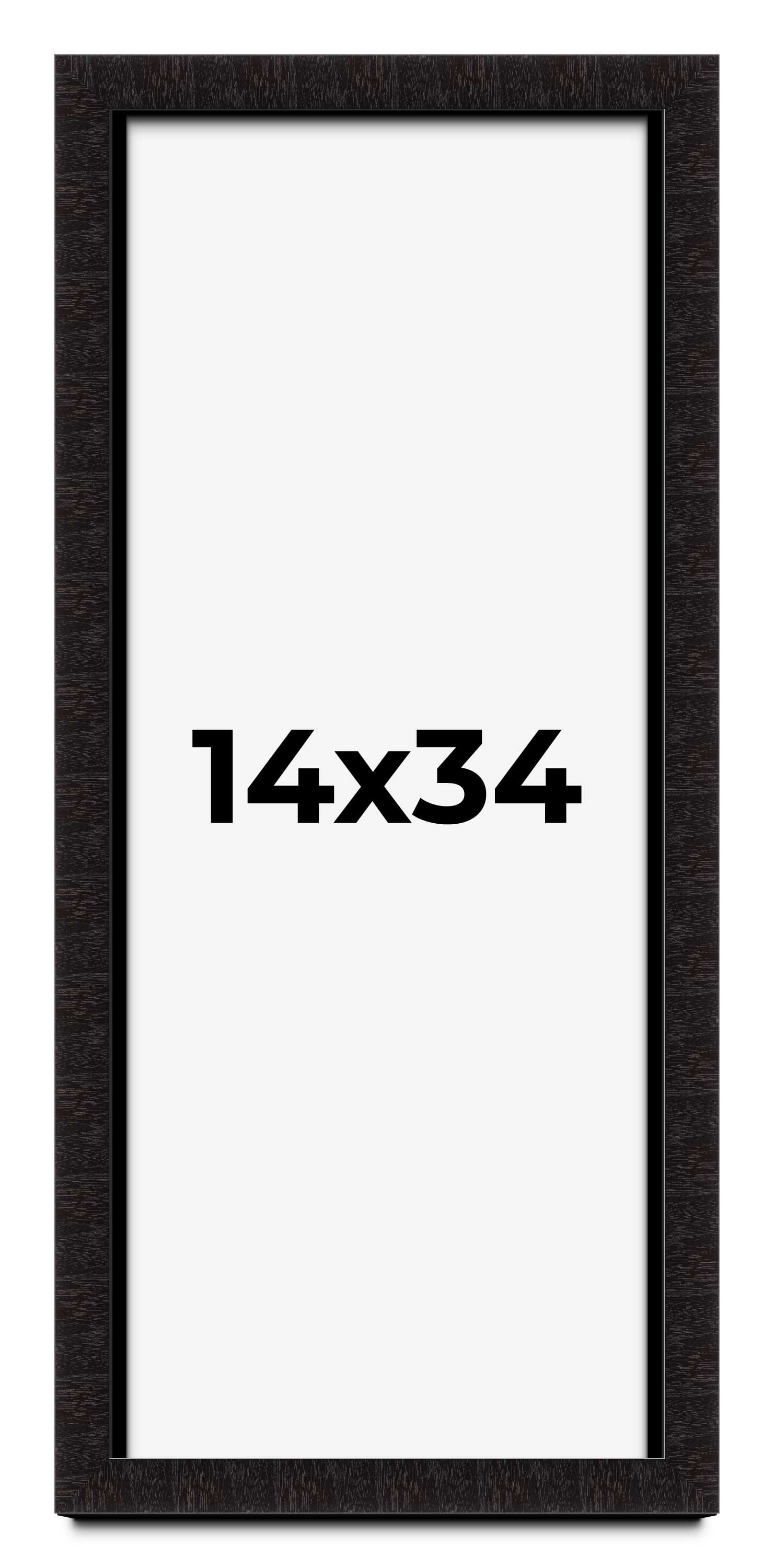 14x34 Shadow Box Black Solid Wood Display Picture Frame | 1 Inch Rabbet ...