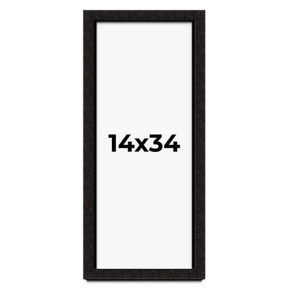 14x34 Shadow Box Black Solid Wood Display Picture Frame | 1 Inch Rabbet Depth | | 1.375 Inch