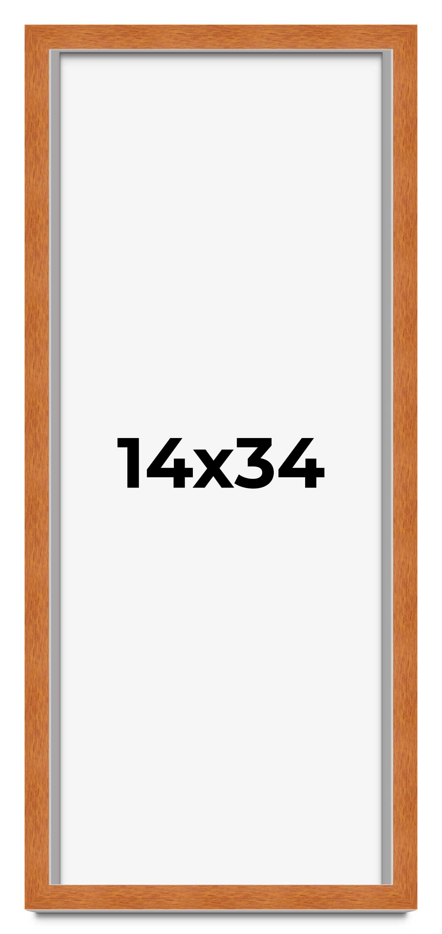 14x34 Shadow Box Frame Brown | 0.875 Inches Deep Real Wood Contemporary ...
