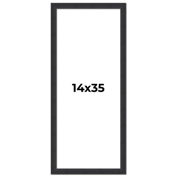 14x35 Frame Black Real Wood Picture Frame Width 1.25 Inches | Interior Frame Depth 0.5 Inches |