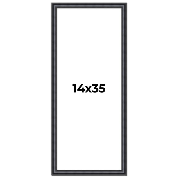 14x35 Frame Black Real Wood Picture Frame Width 1.25 inches | Interior Frame Depth 0.5 inches |
