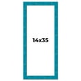 thumbnail image 1 of 14x35 Frame Blue Teal Burl Wood Picture Frame | 1.75 Inch Moulding Width | Interior Frame Depth 0.5, 1 of 8