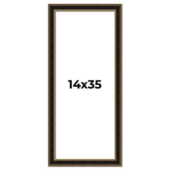 14x35 Frame Gold Antique Vintage Sold Wood Picture Frame | 1.75 Inch Moulding Width | Interior
