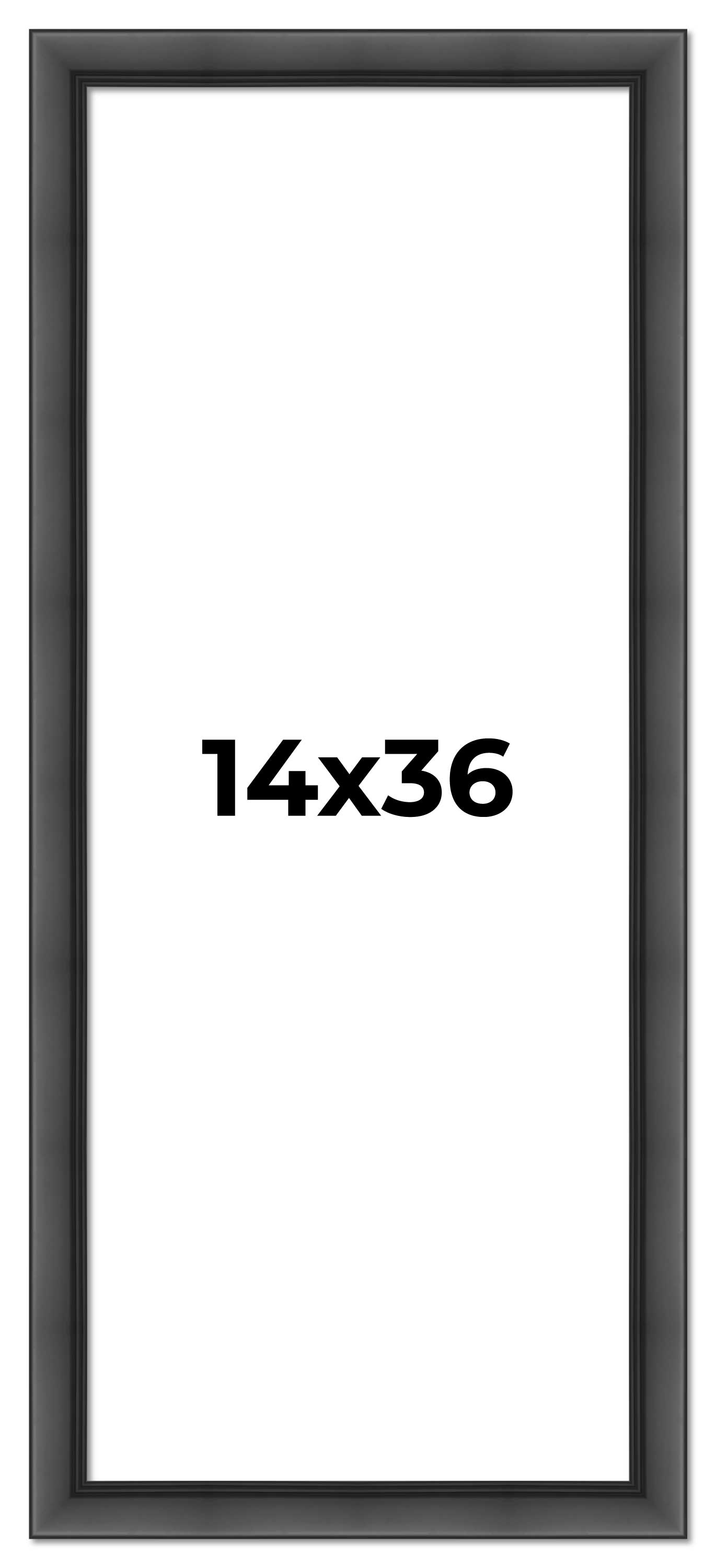 14x36 - 14 x 36 Contemporary Black Solid Wood Frame with UV Framer's ...