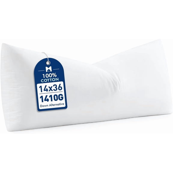 14x36 Down Alternative Pillow Insert, Fluffy Soft Throw for Couch Bed Sofa Plush Luxury Lumbar Support