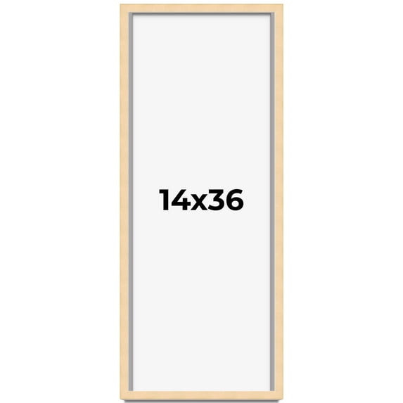 14x36 Frame Beige Real Wood Picture Frame Width 0.75 inches | Interior Frame Depth 0.5 inches |