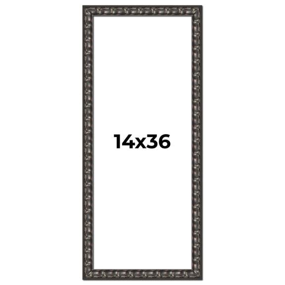 14x36 Frame Black-Brown Medieval Solid Wood Picture Frame | 1.5 Inch Moulding Width | Gotham