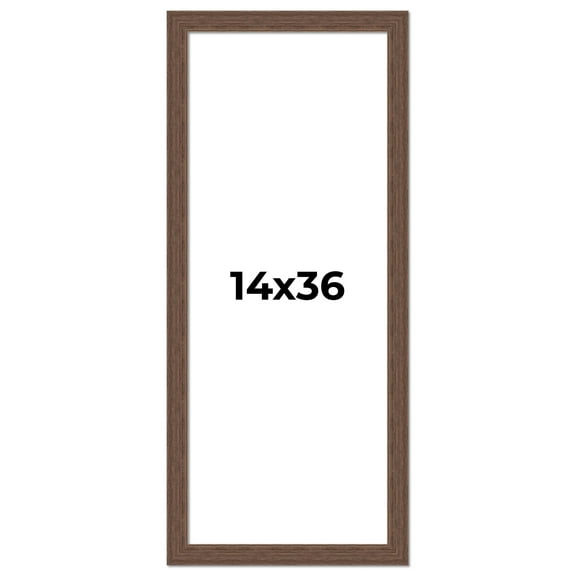 14x36 Frame Brown Distressed Barnwood Picture Frame | Rustic Farmhouse Photo Frame Includes UV