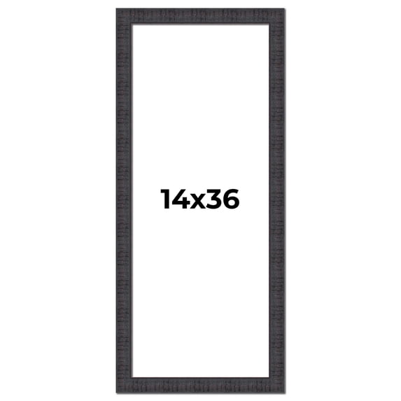 14x36 Frame Brown Rustic Solid Wood Picture Frame 1.5 Inches Wide | Interior Frame Depth 0.5 Inches