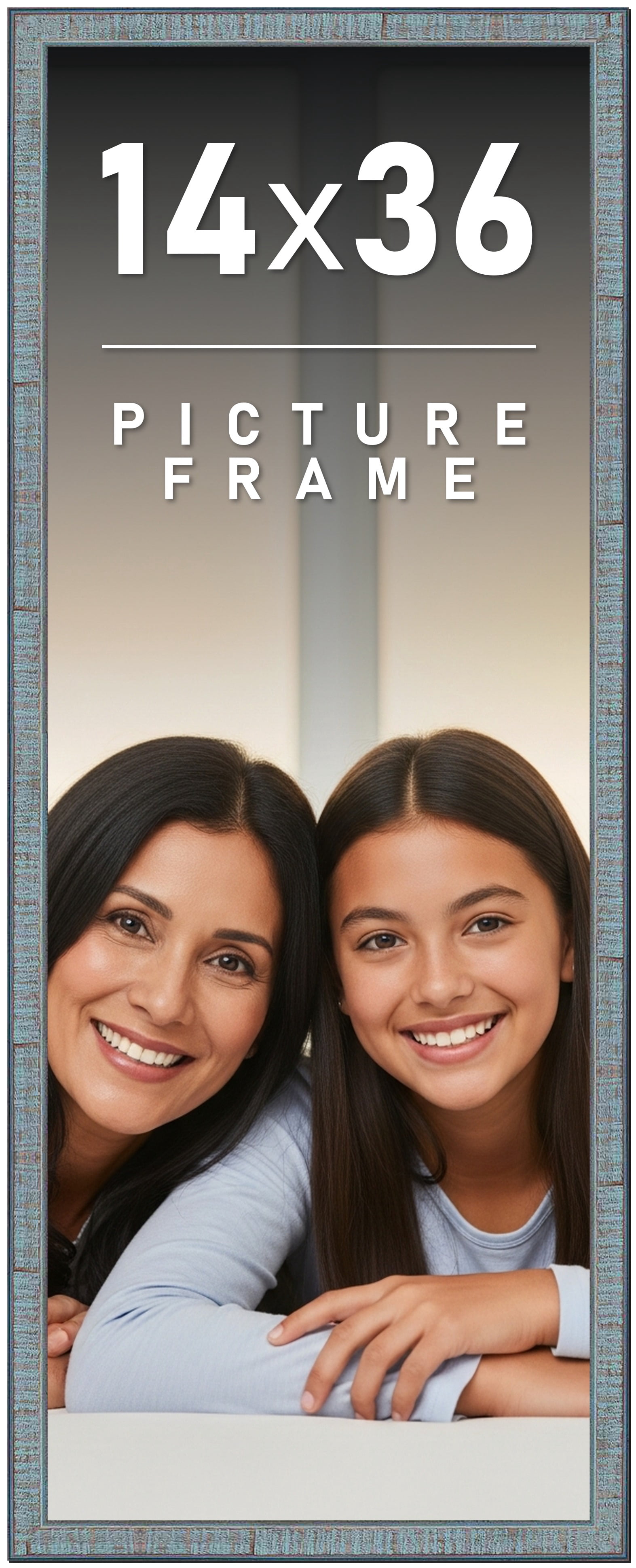 Walmart 14x36 Solid Wood Picture Frame, Black, 0.75 Inch Moulding