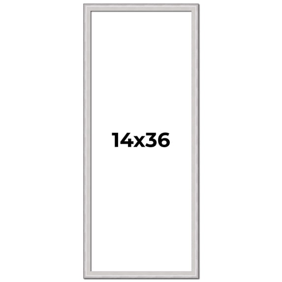 14x36 Frame Silver Inner Slope Bevel Picture Frame | 1 Inch Moulding Width | 0.75 Inch Rabbet Depth