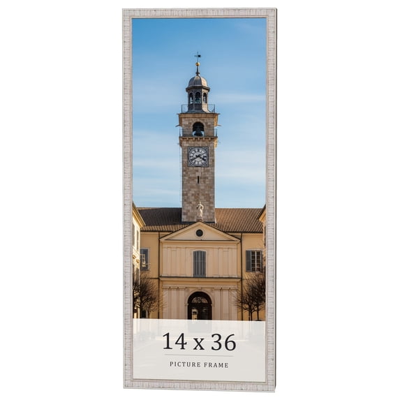 14x36 Frame White Real Wood Picture Frame Width 0.75 inches | Interior Frame Depth 0.5 inches |