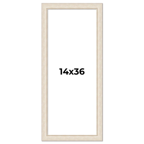 14x36 Frame White Real Wood Picture Frame Width 1.75 inches | Interior Frame Depth 0.5 inches |